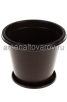 Кашпо для цветов пластиковое  3 л 21,5*17,5 см с поддоном коричневое Эконом (М7255) (Башкирия) 