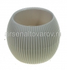 Кашпо для цветов пластиковое  1 л 16,5*13 см с поддоном слоновая кость Агава (А274) (Ар-Пласт) 