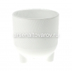 Кашпо для цветов пластиковое  1,45 л 13,5*13,5 см с дренажным дном белое Елочка (А275) (Ар-Пласт) 