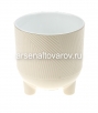 Кашпо для цветов пластиковое  1,45 л 13,5*13,5 см с дренажным дном латте Елочка (А275) (Ар-Пласт) 