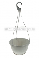 Кашпо подвесное пластиковое 4 л 25,5*18,5 см серое Нео (АП 1293) (Альт-Пласт)