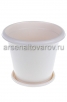 Кашпо для цветов пластиковое 10 л 31*25,5 см с поддоном белое Эконом (М7257) (Башкирия) 