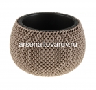 кашпо подвесное пластиковое 2,3 л 24*16,1 см серо-коричневое Лейс (574) (Эльфпласт)