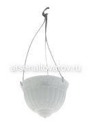 Кашпо подвесное пластиковое 7,5 л 31*18,5 см белое Флора (223) (Эльфпласт)