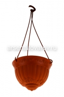 Кашпо подвесное пластиковое 7,5 л 31*18,5 см коричневое Флора (223) (Эльфпласт)