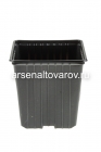 горшок для рассады пластиковый 11*11*11 см квадратный мягкий черный (АК)