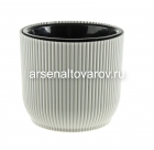 кашпо для цветов пластиковое 8,5 л 26*22,7 см со вставкой светло-серое Линия (659) (Эльфпласт)