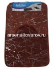 коврик для ванной (набор из 2 предметов) 46*75 см и 46*40 см (Бест Лав) коричневый (КНР)