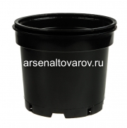 Горшок для рассады пластиковый 22*17 см 5 л круглый литой (IC5) черный (Аминатрейд)
