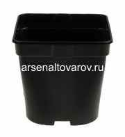 Горшок для рассады пластиковый 16,5*16 см 3 л квадратно-круглый литой (IPC3E) черный (Аминатрейд)
