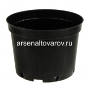 Горшок для рассады пластиковый 26*19 см 7,5 л круглый литой (IC7.5) черный (Аминатрейд)