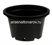 Горшок для рассады пластиковый 34*22 см 15 л круглый литой (IC15B) черный (Аминатрейд)