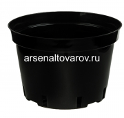 Горшок для рассады пластиковый 38*25 см 20 л круглый литой (IC20) черный (Аминатрейд)