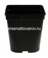 Горшок для рассады пластиковый 19*20 см 5 л квадратно-круглый литой (IPC5E) черный (Аминатрейд)