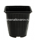 горшок для рассады пластиковый 13*13 см 1,5 л квадратно-круглый формованный (FPC1.5) черный (Аминатрейд)