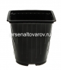 Горшок для рассады пластиковый 13*13 см 1,5 л квадратно-круглый формованный (FPC1.5) черный (Аминатрейд) 
