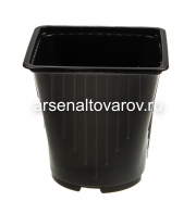 Горшок для рассады пластиковый 15*15 см 2,5 л квадратно-круглый формованный (FPC2.5) черный (Аминатрейд)
