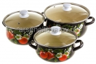 набор посуды эмалированный 3 предмета (2 л + 3 л + 4 л) Абрикос-Экстра (Керчь)