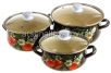 Набор посуды эмалированный 3 предмета (2 л + 3 л + 4 л) Абрикос-Экстра (Керчь)