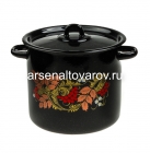 кастрюля эмалированная 5,5 л (С1617.Р*05) Рябинушка черный рябчик (Сибирские товары)