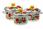 набор посуды эмалированный 3 предмета (2 л + 3 л + 4 л) Каприче 15 (N15B118) (Сибирские товары)