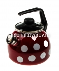 чайник эмалированный 3 л (С2717.3ЯР*106) вишневый в белый горох (Сибирские товары)