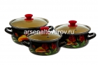 набор посуды эмалированный 3 предмета (1,5 л + 2,3 л + 3 л) Грациозный-Экстра (Керчь)
