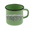 Кружка эмалированная 1 л (С0107.С) салатовая с рисунком (Сибирские товары)