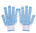 перчатки рабочие х/б с ПВХ 7,5 класс Волна Стандарт (синий манжет) (Россия)