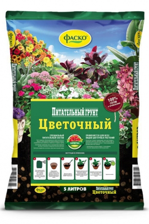 грунт для цветов Цветочный 5 л (Фаско) на поддоне 315 шт